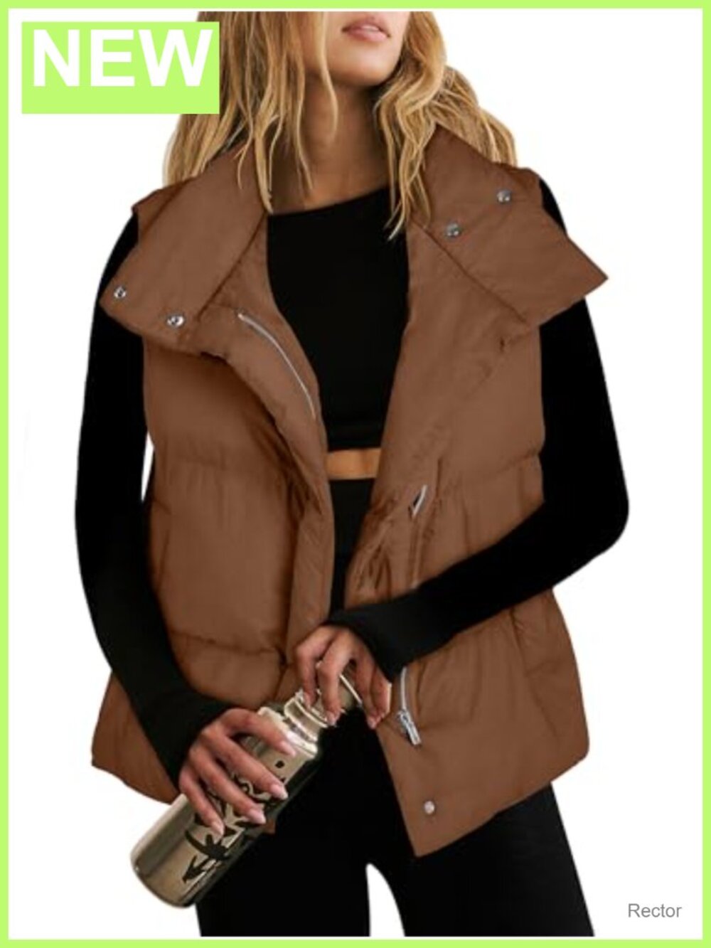 Quilted Puffer Vest Zip Up Padded Gilet Sleeveless Winter Outerwear